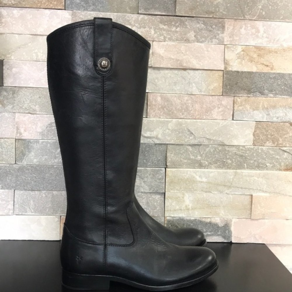 Frye Melissa Knee-high Zip Riding Moto Leather - Picture 4 of 16